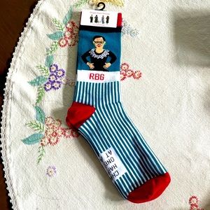 Ruth Bader Ginsburg Socks. Red, White & Blue. Women's 9-11